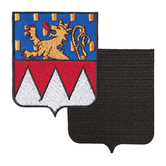 MAXIMUMPATCHES - 39 Jura - 6,5 cm x 8 cm - Ecusson Patch Brodé Avec Scratch Cousu Au Dos + Carré Scratch A Coudre, Face Opposé 10 cm x 10 cm Offert / Département Région Territoire France