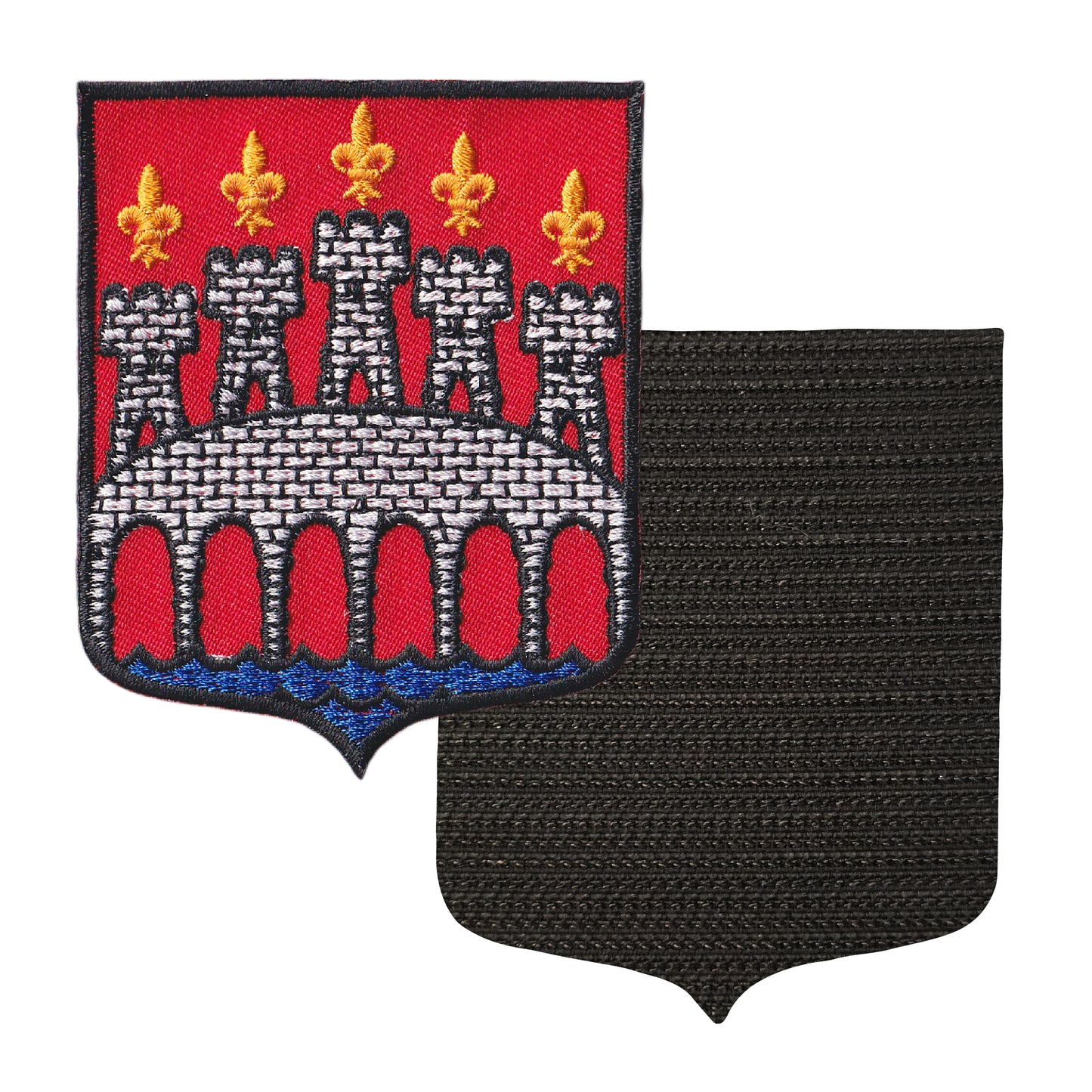 MAXIMUMPATCHES - 46 Lot - 6,5 cm x 8 cm - Ecusson Patch Brodé Avec Scratch Cousu Au Dos + Carré Scratch A Coudre, Face Opposé 10 cm x 10 cm Offert / Département Région Territoire France