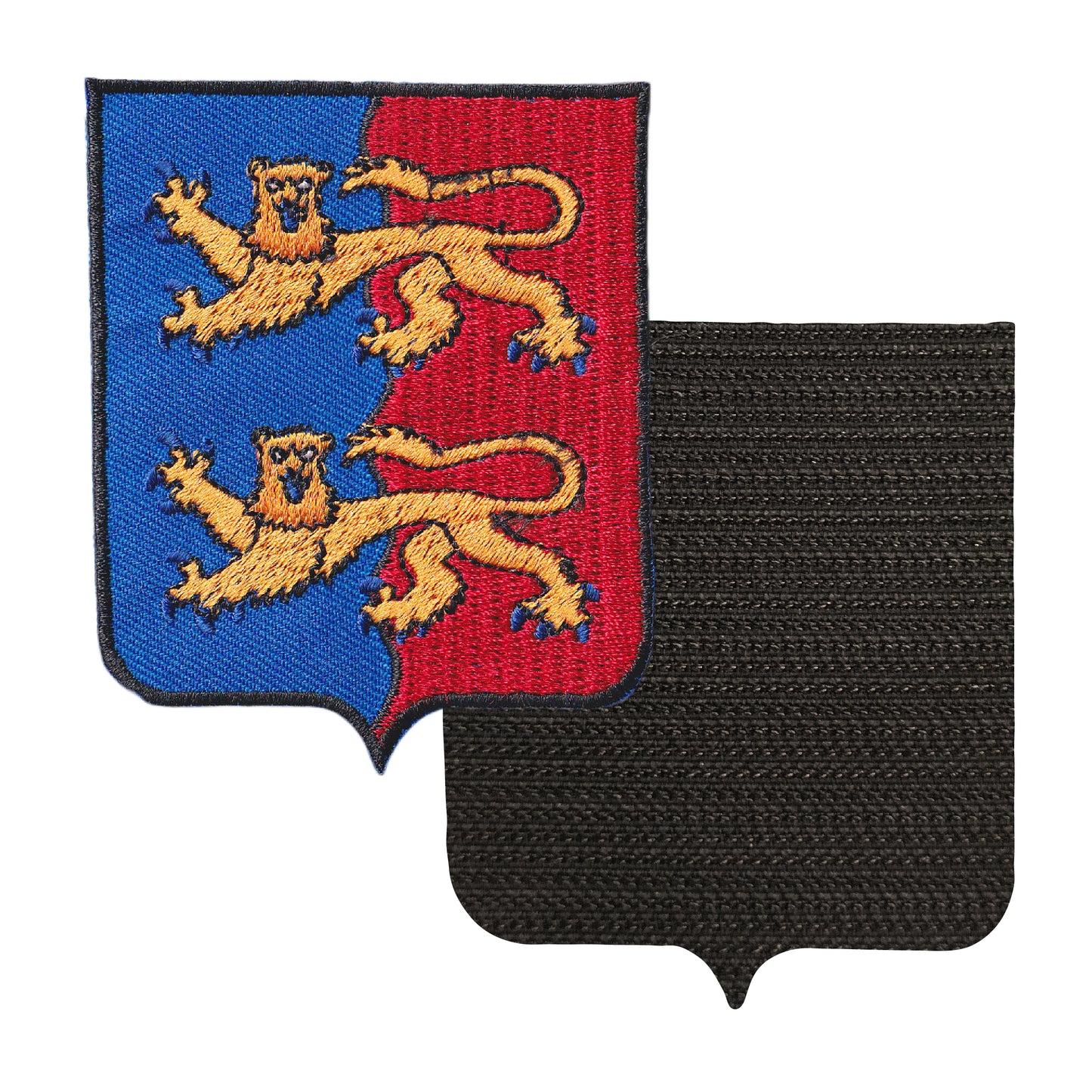 MAXIMUMPATCHES - 50 Manche - 6,5 cm x 8 cm - Ecusson Patch Brodé Avec Scratch Cousu Au Dos + Carré Scratch A Coudre, Face Opposé 10 cm x 10 cm Offert / Département Région Territoire France