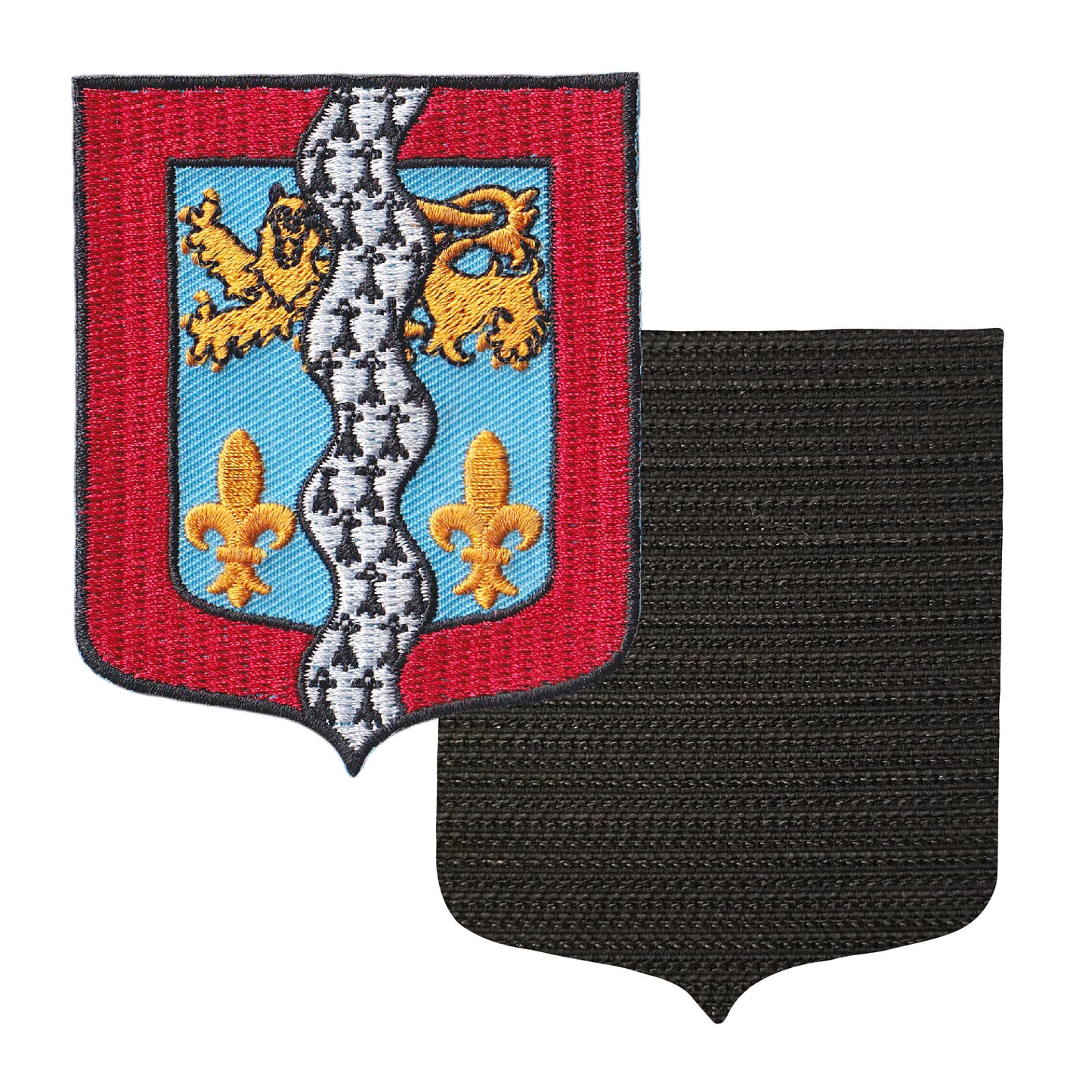 MAXIMUMPATCHES - 53 Mayenne - 6,5 cm x 8 cm - Ecusson Patch Brodé Avec Scratch Cousu Au Dos + Carré Scratch A Coudre, Face Opposé 10 cm x 10 cm Offert / Département Région Territoire France