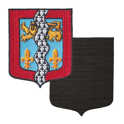 MAXIMUMPATCHES - 53 Mayenne - 6,5 cm x 8 cm - Ecusson Patch Brodé Avec Scratch Cousu Au Dos + Carré Scratch A Coudre, Face Opposé 10 cm x 10 cm Offert / Département Région Territoire France