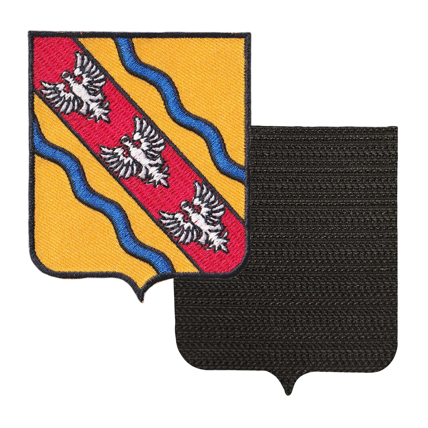 MAXIMUMPATCHES - 54 Meurthe et Moselle - 6,5 cm x 8 cm - Ecusson Patch Brodé Avec Scratch Cousu Au Dos + Carré Scratch A Coudre, Face Opposé 10 cm x 10 cm Offert / Département Région Territoire France