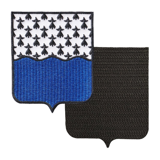 MAXIMUMPATCHES - 56 Morbihan - 6,5 cm x 8 cm - Ecusson Patch Brodé Avec Scratch Cousu Au Dos + Carré Scratch A Coudre, Face Opposé 10 cm x 10 cm Offert / Département Région Territoire France