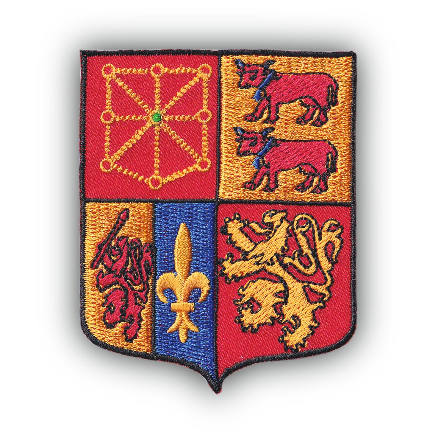 MAXIMUMPATCHES - Ecusson Patch Brodé Thermocollant - Département Région Territoire France - 6,5 cm x 8 cm - 64 Pyrénées Atlantiques