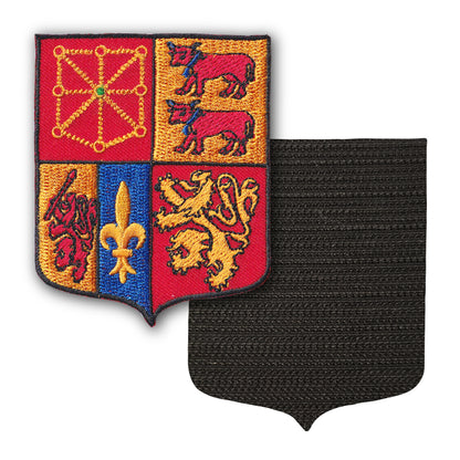 MAXIMUMPATCHES - 64 Pyrénées Atlantiques - 6,5 cm x 8 cm - Ecusson Patch Brodé Avec Scratch Cousu Au Dos + Carré Scratch A Coudre, Face Opposé 10 cm x 10 cm Offert / Département Région Territoire France