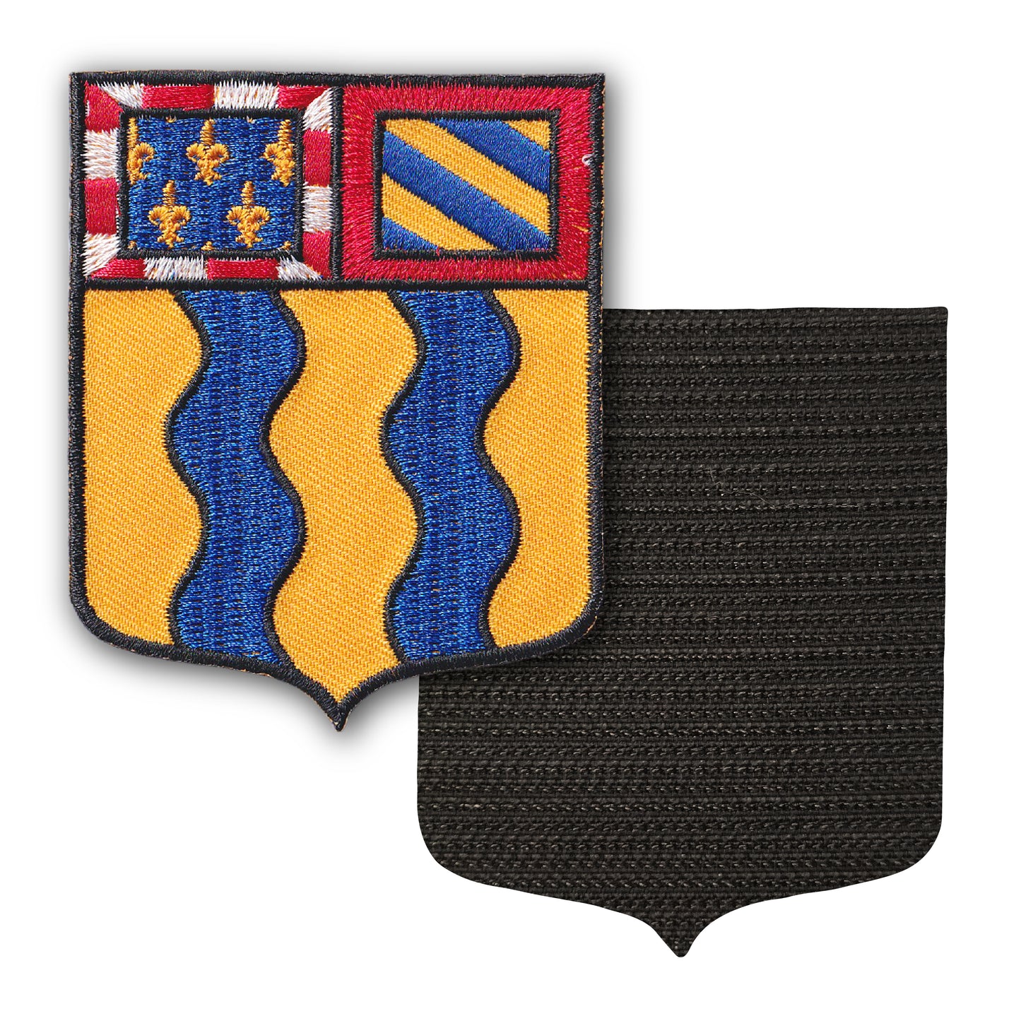 MAXIMUMPATCHES - 71 Saône Et Loire - 6,5 cm x 8 cm - Ecusson Patch Brodé Avec Scratch Cousu Au Dos + Carré Scratch A Coudre, Face Opposé 10 cm x 10 cm Offert / Département Région Territoire France