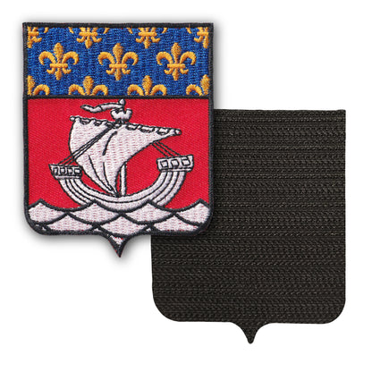 MAXIMUMPATCHES - 75 Paris - 6,5 cm x 8 cm - Ecusson Patch Brodé Avec Scratch Cousu Au Dos + Carré Scratch A Coudre, Face Opposé 10 cm x 10 cm Offert / Département Région Territoire France