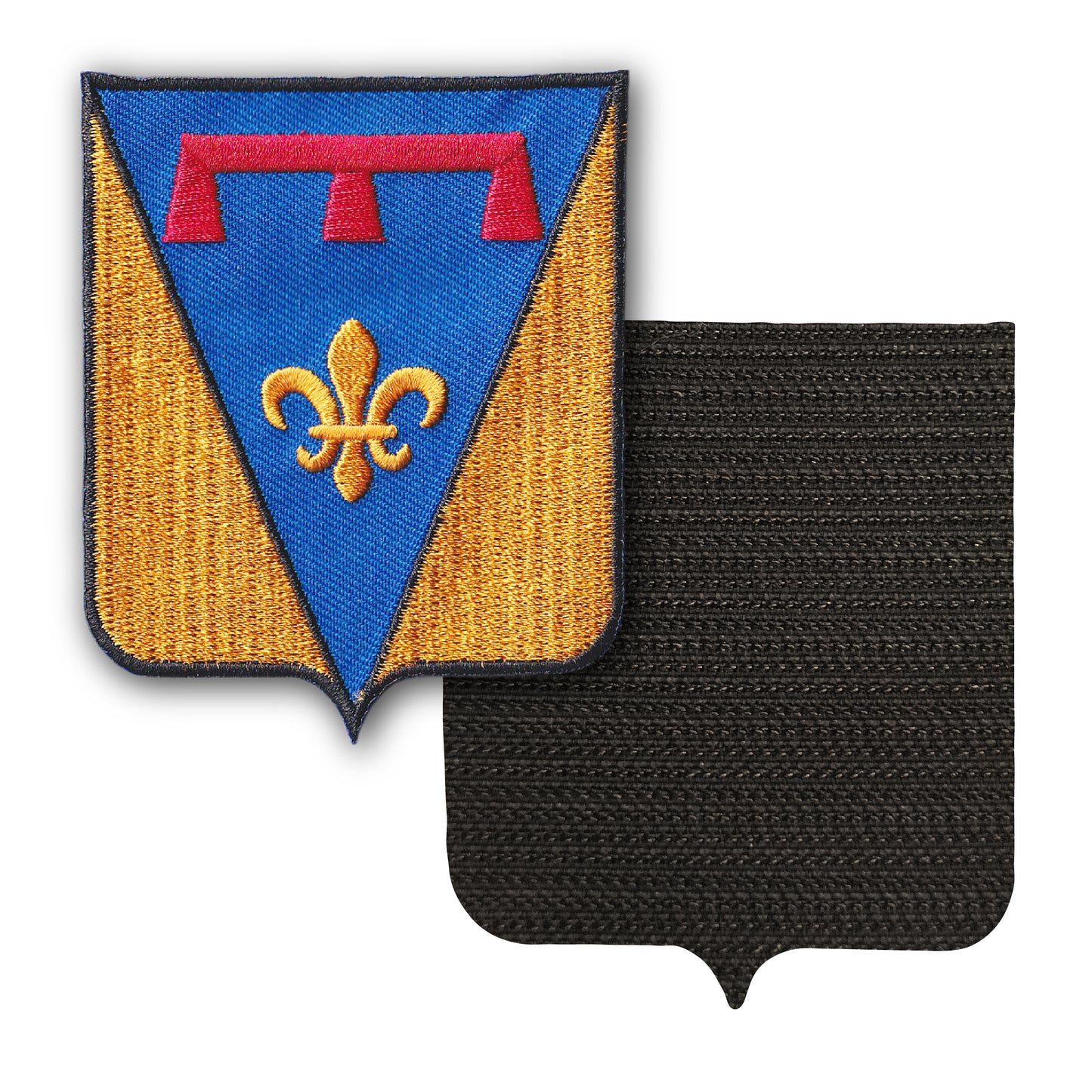 MAXIMUMPATCHES - 83 Var - 6,5 cm x 8 cm - Ecusson Patch Brodé Avec Scratch Cousu Au Dos + Carré Scratch A Coudre, Face Opposé 10 cm x 10 cm Offert / Département Région Territoire France