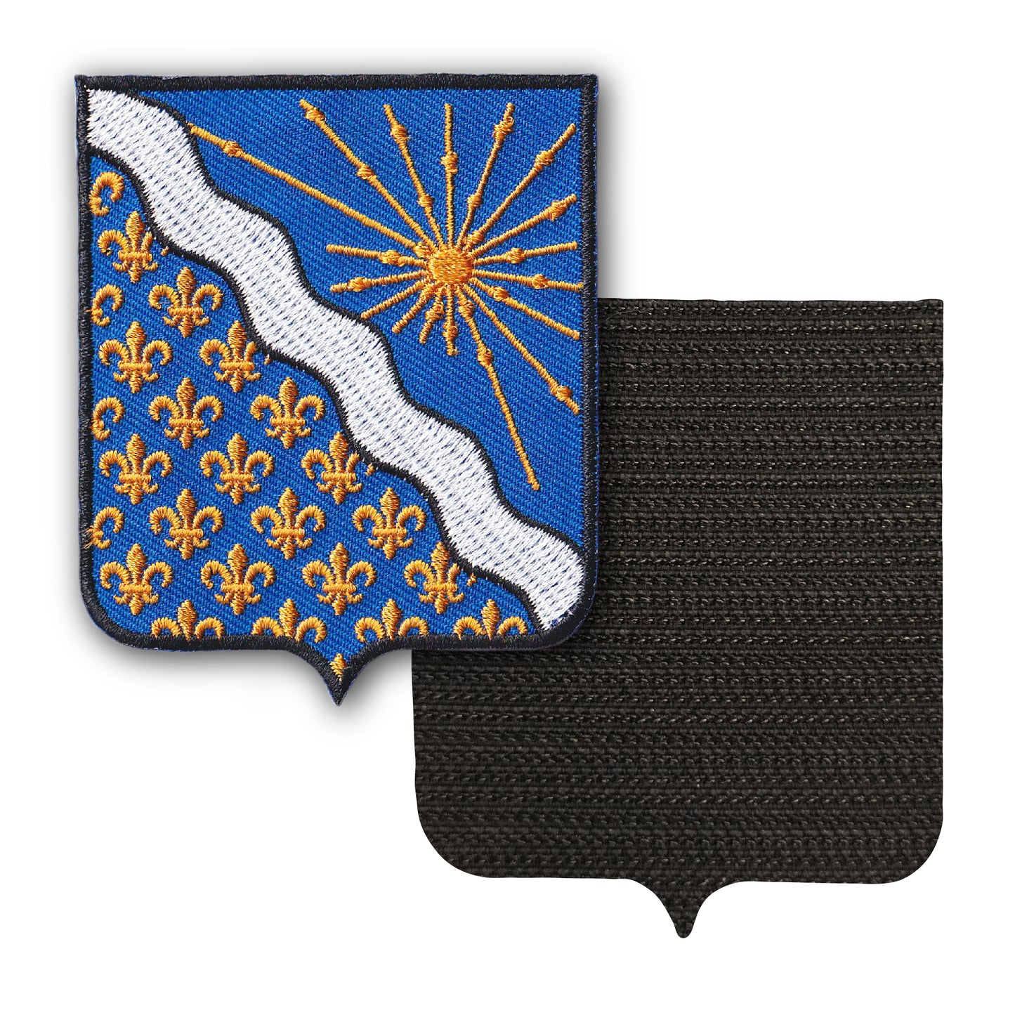 MAXIMUMPATCHES - 91 Essonne - 6,5 cm x 8 cm - Ecusson Patch Brodé Avec Scratch Cousu Au Dos + Carré Scratch A Coudre, Face Opposé 10 cm x 10 cm Offert / Département Région Territoire France