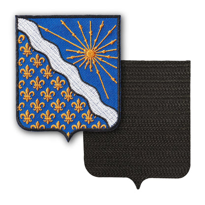 MAXIMUMPATCHES - 91 Essonne - 6,5 cm x 8 cm - Ecusson Patch Brodé Avec Scratch Cousu Au Dos + Carré Scratch A Coudre, Face Opposé 10 cm x 10 cm Offert / Département Région Territoire France