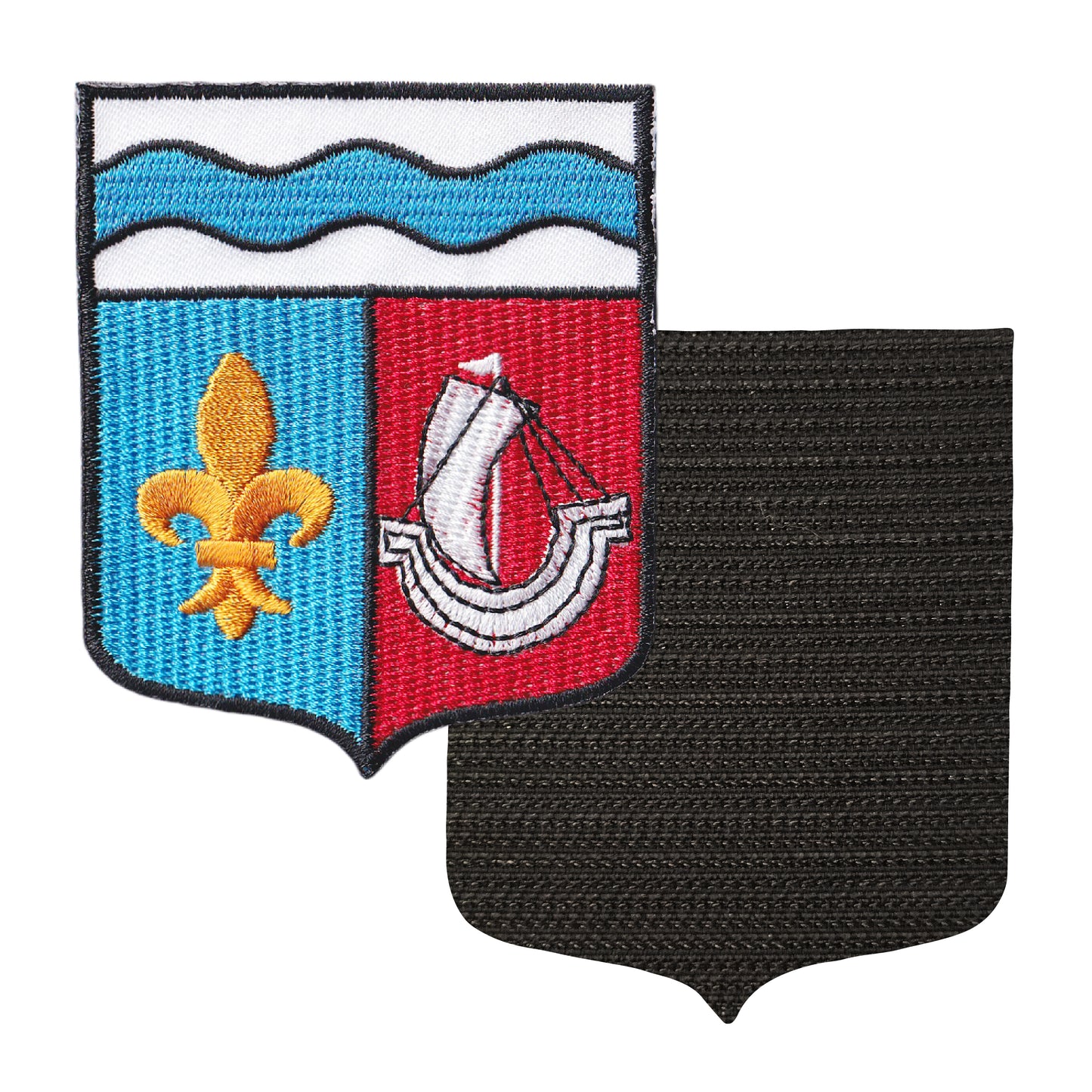 MAXIMUMPATCHES - 92 Hauts De Seine - 6,5 cm x 8 cm - Ecusson Patch Brodé Avec Scratch Cousu Au Dos + Carré Scratch A Coudre, Face Opposé 10 cm x 10 cm Offert / Département Région Territoire France