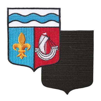 MAXIMUMPATCHES - 92 Hauts De Seine - 6,5 cm x 8 cm - Ecusson Patch Brodé Avec Scratch Cousu Au Dos + Carré Scratch A Coudre, Face Opposé 10 cm x 10 cm Offert / Département Région Territoire France