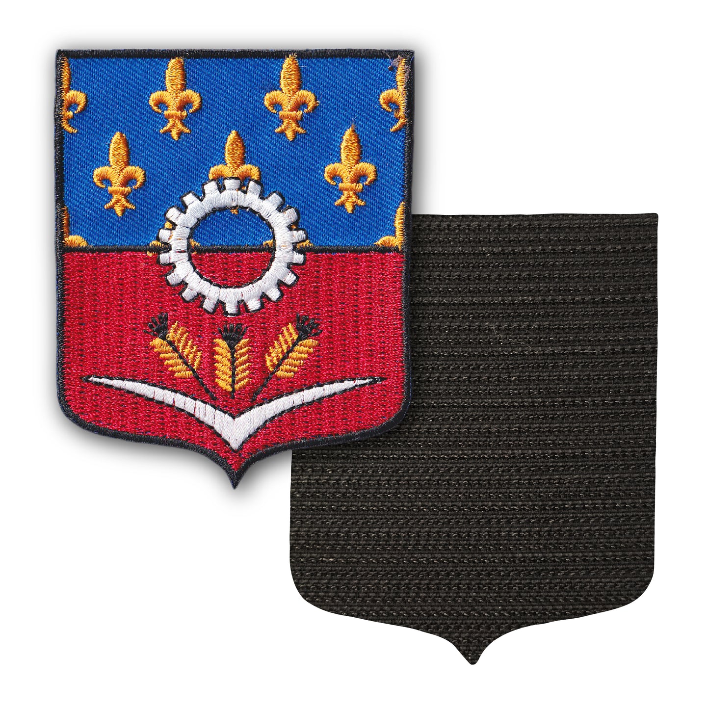 MAXIMUMPATCHES - 93 Seine Saint Denis - 6,5 cm x 8 cm - Ecusson Patch Brodé Avec Scratch Cousu Au Dos + Carré Scratch A Coudre, Face Opposé 10 cm x 10 cm Offert / Département Région Territoire France