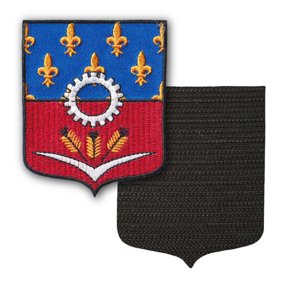 MAXIMUMPATCHES - 93 Seine Saint Denis - 6,5 cm x 8 cm - Ecusson Patch Brodé Avec Scratch Cousu Au Dos + Carré Scratch A Coudre, Face Opposé 10 cm x 10 cm Offert / Département Région Territoire France