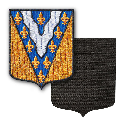 MAXIMUMPATCHES - 94 Val De Marne - 6,5 cm x 8 cm - Ecusson Patch Brodé Avec Scratch Cousu Au Dos + Carré Scratch A Coudre, Face Opposé 10 cm x 10 cm Offert / Département Région Territoire France