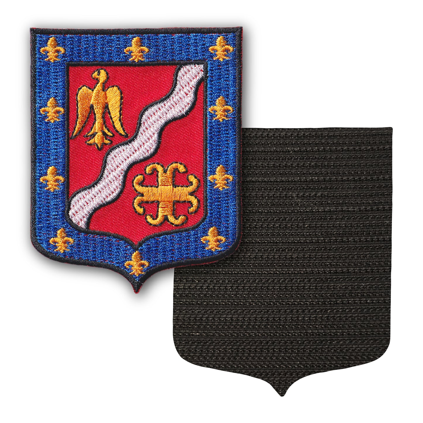 MAXIMUMPATCHES - 95 Val D'oise - 6,5 cm x 8 cm - Ecusson Patch Brodé Avec Scratch Cousu Au Dos + Carré Scratch A Coudre, Face Opposé 10 cm x 10 cm Offert / Département Région Territoire France