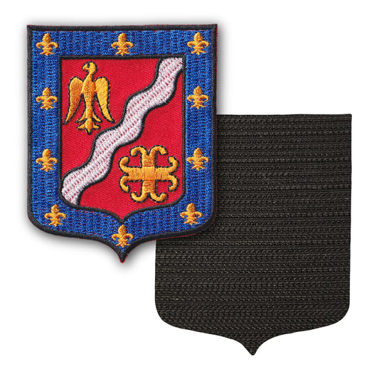 MAXIMUMPATCHES - 95 Val D'oise - 6,5 cm x 8 cm - Ecusson Patch Brodé Avec Scratch Cousu Au Dos + Carré Scratch A Coudre, Face Opposé 10 cm x 10 cm Offert / Département Région Territoire France