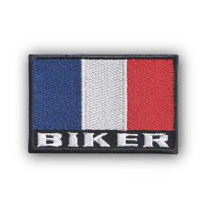 MAXIMUMPATCHES - Ecusson Patch Brodé Thermocollant - Département Région Territoire France Drapeau Biker - 6,2 cm x 4,8 cm