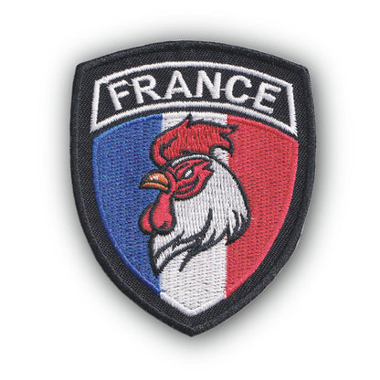 MAXIMUMPATCHES - Ecusson Patch Brodé Thermocollant - Département Région Territoire France Blason Biker - 6,5 cm x 8 cm