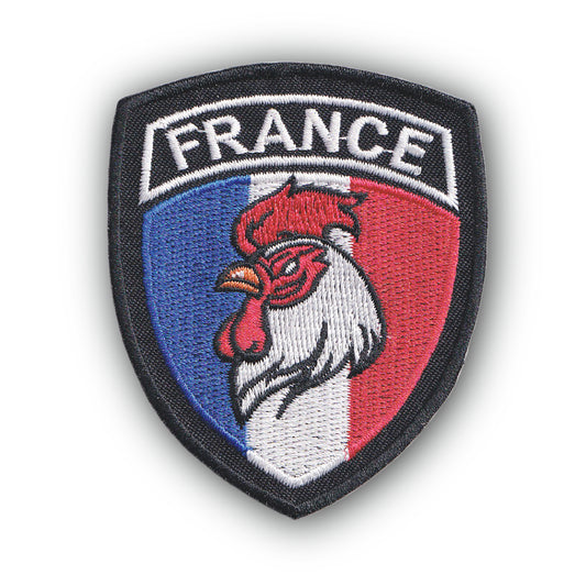 MAXIMUMPATCHES - Ecusson Patch Brodé Thermocollant - Département Région Territoire France Blason Biker - 6,5 cm x 8 cm