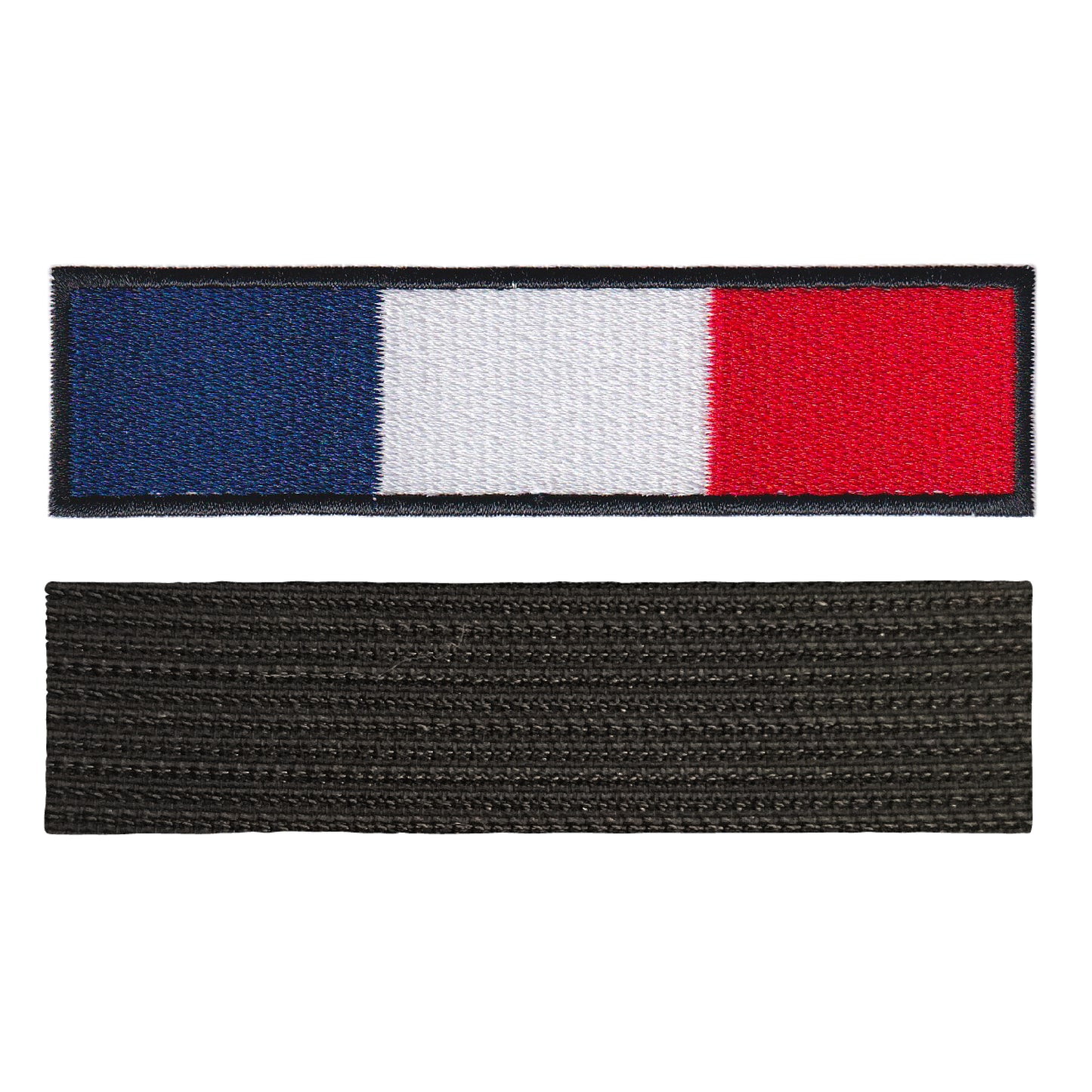 MAXIMUMPATCHES - 10 cm x 2,5 cm - Ecusson Patch Brodé Avec Scratch Cousu Au Dos + Carré Scratch A Coudre, Face Opposé Offerte, Bandeau France militaire armée commandos
