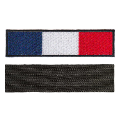 MAXIMUMPATCHES - 10 cm x 2,5 cm - Ecusson Patch Brodé Avec Scratch Cousu Au Dos + Carré Scratch A Coudre, Face Opposé Offerte, Bandeau France militaire armée commandos