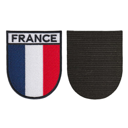 MAXIMUMPATCHES - 9 cm x 7,4 cm - Ecusson Patch Brodé Avec Scratch Cousu Au Dos + Carré Scratch A Coudre, Face Opposé Offerte, blason france Armée De Terre Miliaire Militaria Commandos