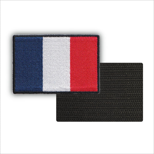 MAXIMUMPATCHES - 7,5 cm x 5 cm - Ecusson Patch Brodé Avec Scratch Cousu Au Dos + Carré Scratch A Coudre, Face Opposé Offerte, blason France Drapeau