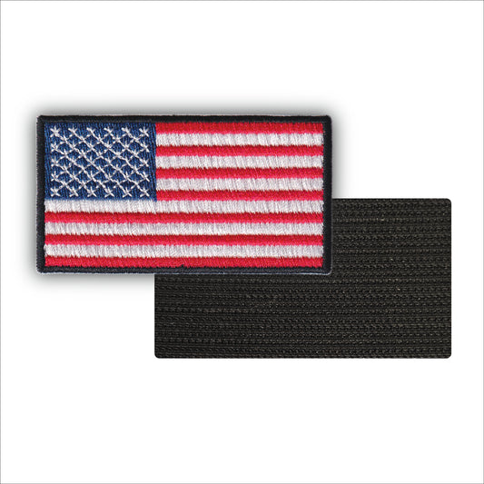 MAXIMUMPATCHES - 7,5 cm x 4,1 cm - Ecusson Patch Brodé Avec Scratch Cousu Au Dos + Carré Scratch A Coudre, Face Opposé Offerte, Drapeau Usa United States Amérique