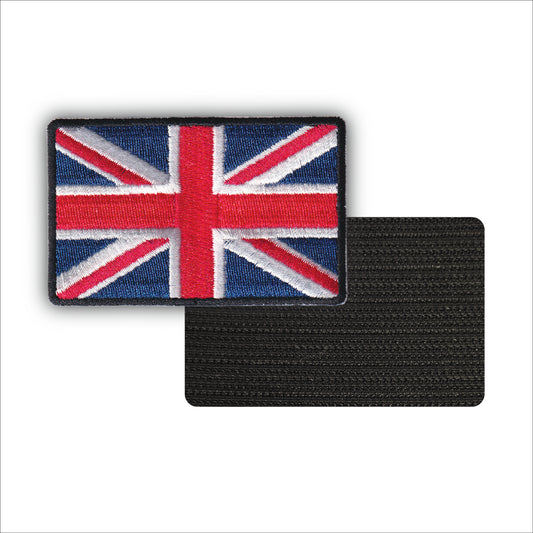 MAXIMUMPATCHES - 7,5 cm x 4,6 cm - Ecusson Patch Brodé Avec Scratch Cousu Au Dos + Carré Scratch A Coudre, Face Opposé Offerte, blason france Armée De Terre Miliaire Militaria Commandos Drapeau uk Royaume-Uni