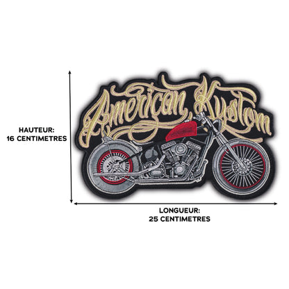 MAXIMUMPATCHES - Grand Ecusson De Dos Patch Brodé Thermocollant - Dim: 16 cm x 25 cm - Américan Kustom Moto Motard Biker Country Bobber Rock n Roll Rockabilly