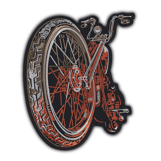 MAXIMUMPATCHES - Grand Ecusson De Dos Patch Brodé Thermocollant - Dim: 26 cm x 22 cm - Chopper Moto Biker Bobber Kustom Usa Amérique Showbike Rock n Roll Métal
