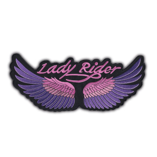 MAXIMUMPATCHES - Grand Ecusson De Dos Patch Brodé Thermocollant - Dim: 12,50 cm x 31,50 cm - Lady Bikeuse Moto Motarde Trike Rockabilly Country Rockabilly