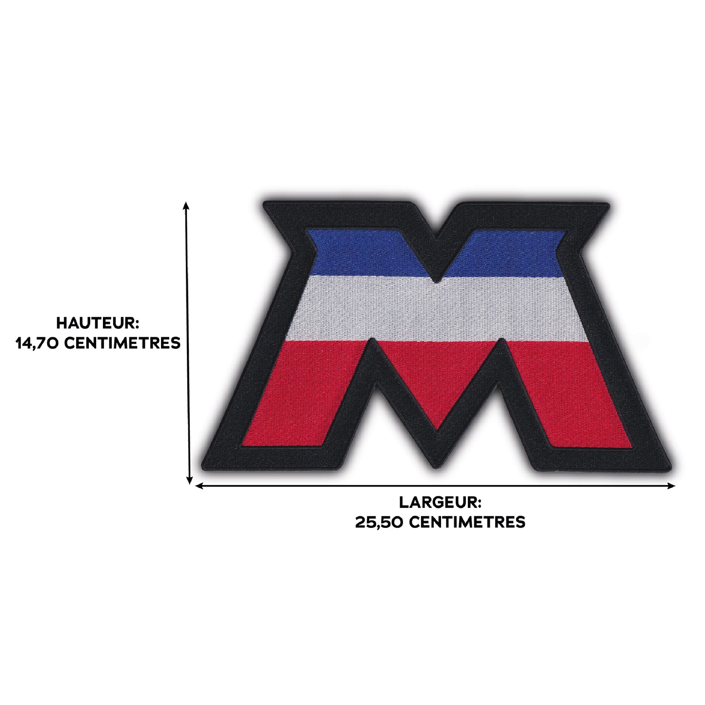 MAXIMUMPATCHES - Mbk - Grand Ecusson De Dos Patch Brodé Thermocollant - Dim: 14,70 cm x 25,50 cm - Scooter 2 Roues Motocycle Moteur 2 Temps France Moto Cyclomoteur
