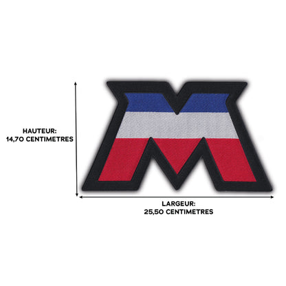 MAXIMUMPATCHES - Mbk - Grand Ecusson De Dos Patch Brodé Thermocollant - Dim: 14,70 cm x 25,50 cm - Scooter 2 Roues Motocycle Moteur 2 Temps France Moto Cyclomoteur