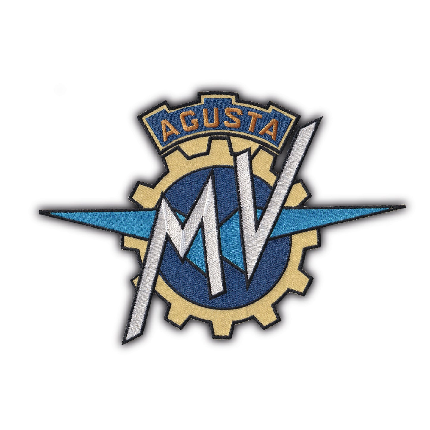MAXIMUMPATCHES - Mv Agusta - Grand Ecusson De Dos Patch Brodé Thermocollant - Dim: 18 cm x 25,50 cm - Moto Italie Compétition Championnat Monde 350 500 cm3