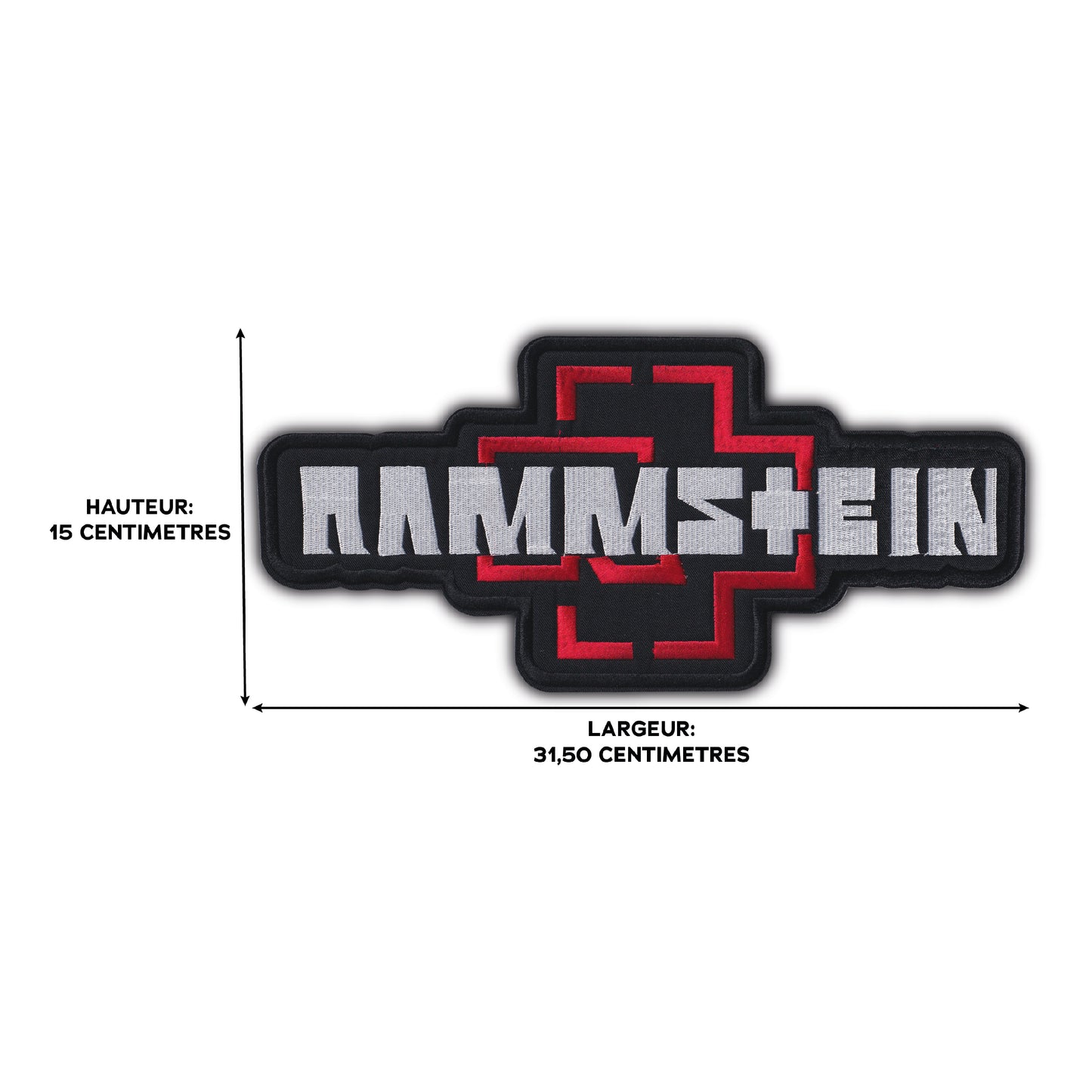 MAXIMUMPATCHES - Grand Ecusson De Dos Patch Brodé Thermocollant - Dim: 15 cm x 31,50 cm - Musique Rock Industriel Allemand Heavy Métal Punk Hard