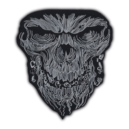 MAXIMUMPATCHES - Grand Ecusson De Dos Patch Brodé Thermocollant - Dim: 24,50 cm x 22,50 cm - Skull Moto Motard Biker Country Bobber Rock n Roll Rockabilly Crane Café Racer