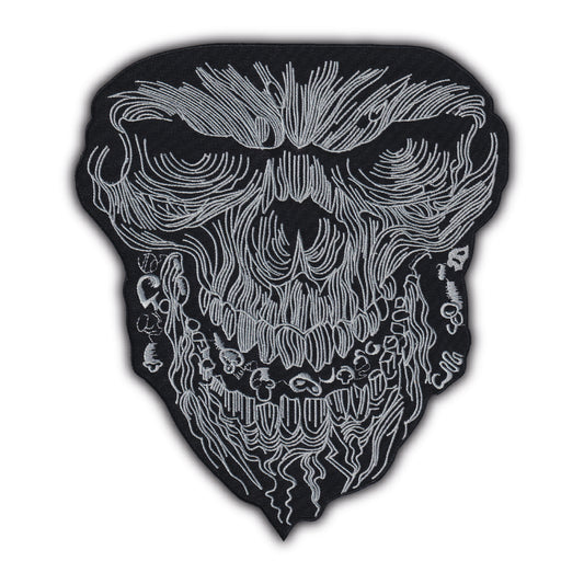MAXIMUMPATCHES - Grand Ecusson De Dos Patch Brodé Thermocollant - Dim: 24,50 cm x 22,50 cm - Skull Moto Motard Biker Country Bobber Rock n Roll Rockabilly Crane Café Racer