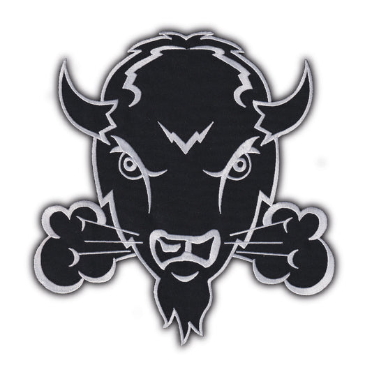 MAXIMUMPATCHES - Grand Ecusson De Dos Patch Brodé Thermocollant - Dim: 25,50 cm x 25 cm - Bison Country Indien Indianiste Américain Cow Boy Usa Skull Moto Motard Biker
