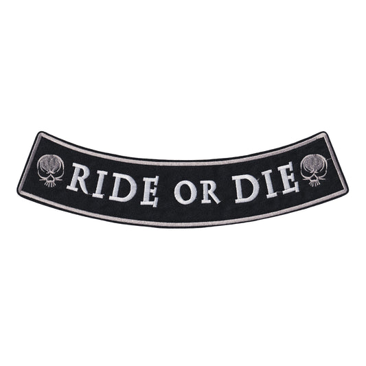 MAXIMUMPATCHES - Grand Ecusson De Dos Patch Brodé Thermocollant - Dim: 30,50 cm x 9 cm - Ride Or Die Bison Country Indien Indianiste Américain Cow Boy Usa Skull Moto Motard Biker