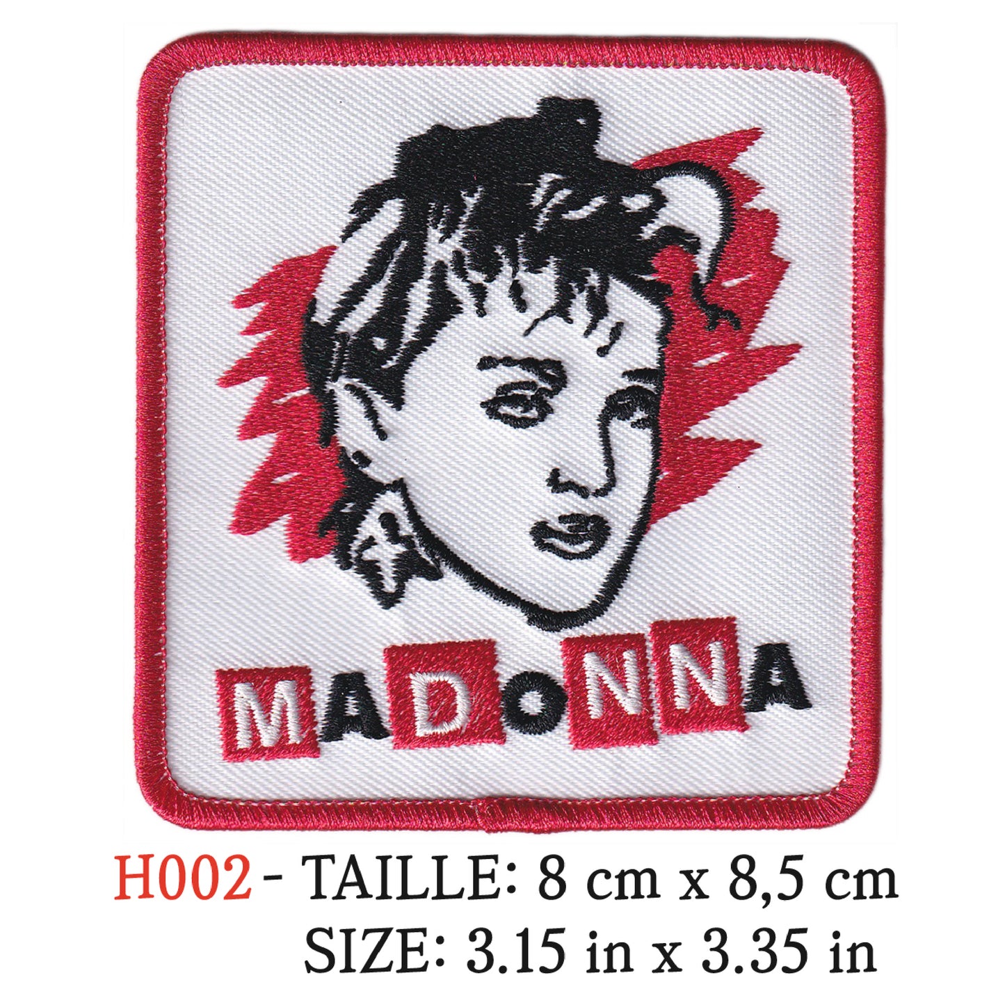 MAXIMUMPATCHES - Ecusson Patch Brodé thermocollant - 8 cm x 8,5 cm - Madonna Groupe Musique Rock Punk Hard Trash Métal Heavy Psychedelic