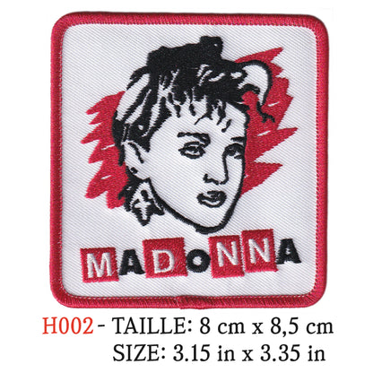 MAXIMUMPATCHES - Ecusson Patch Brodé thermocollant - 8 cm x 8,5 cm - Madonna Groupe Musique Rock Punk Hard Trash Métal Heavy Psychedelic