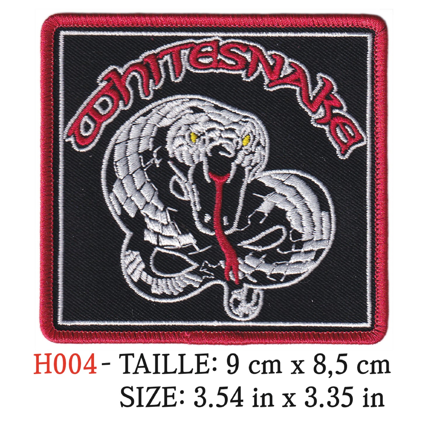 MAXIMUMPATCHES - Ecusson Patch Brodé thermocollant - 9 cm x 8,5 cm - Whitesnake Groupe Musique Rock Punk Hard Trash Métal Heavy Psychedelic