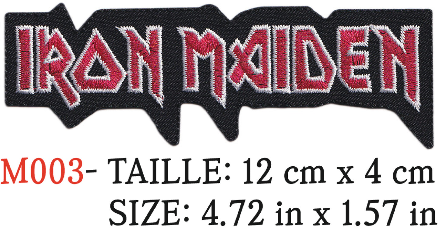 MAXIMUMPATCHES - Écusson Patch Brodé Thermocollant - 12 cm x 4 cm - Iron Maiden Groupe Musique Rock Punk Hard Trash Métal Heavy Psychedelic