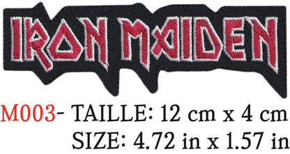 MAXIMUMPATCHES - Écusson Patch Brodé Thermocollant - 12 cm x 4 cm - Iron Maiden Groupe Musique Rock Punk Hard Trash Métal Heavy Psychedelic
