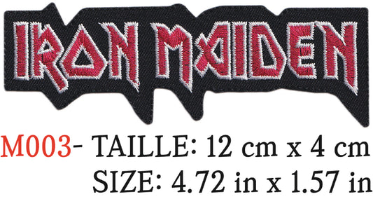 MAXIMUMPATCHES - Écusson Patch Brodé Thermocollant - 12 cm x 4 cm - Iron Maiden Groupe Musique Rock Punk Hard Trash Métal Heavy Psychedelic