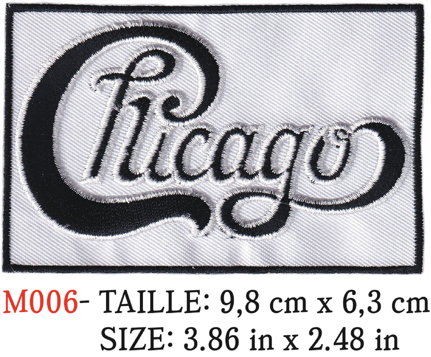 MAXIMUMPATCHES - Écusson Patch Brodé Thermocollant - 9,8 cm x 6,3 cm - Chicago Groupe Musique Rock Punk Hard Trash Métal Heavy Psychedelic