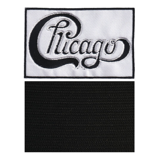 MAXIMUMPATCHES - Chicago - 9,8 cm x 6,3 cm - Ecusson Patch Brodé Avec Scratch Cousu Au Dos + Carré Scratch A Coudre, Face Opposé 10 cm x 10 cm/Groupe Musique Métal Rock Punk Heavy Trash Blues