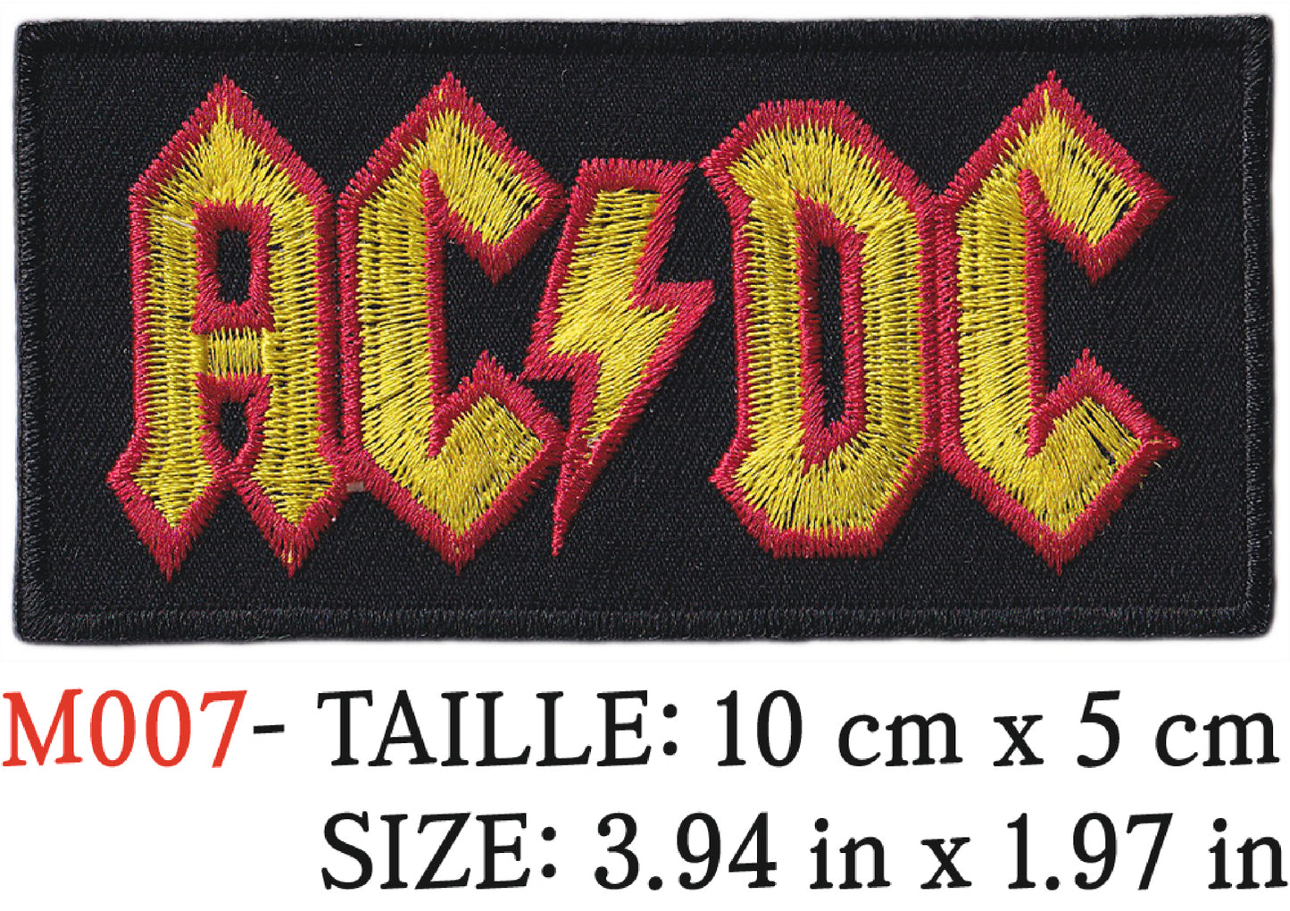 MAXIMUMPATCHES - Écusson Patch Brodé Thermocollant - 10 cm x 5 cm - Ac Dc Acdc Groupe Musique Rock Punk Hard Trash Métal Heavy Psychedelic